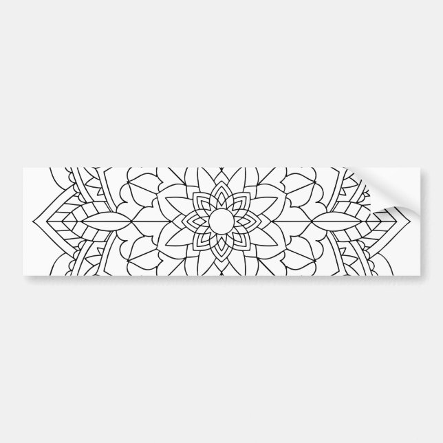 Lotus Flower Mandala Bumper Sticker (Front)
