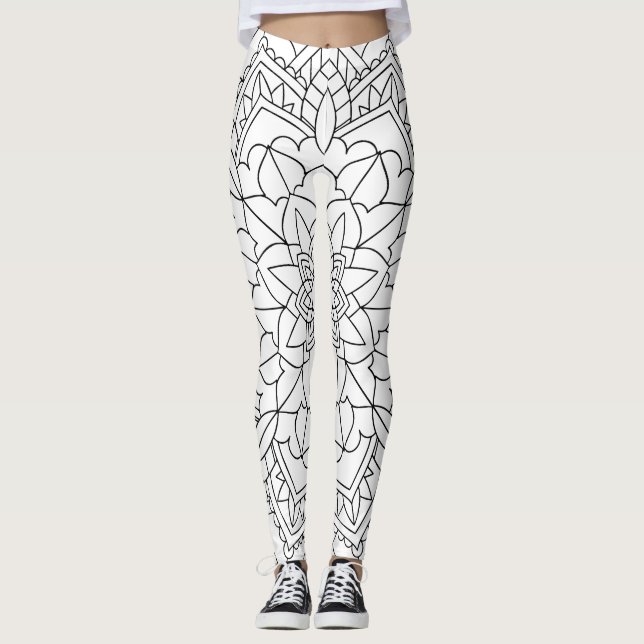 Lotus Flower Mandala Leggings (Front)