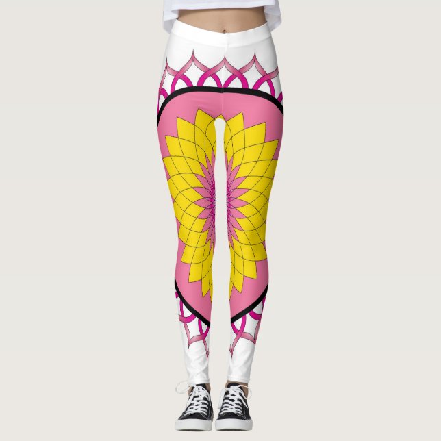 Lotus Flower Mandala Leggings (Front)