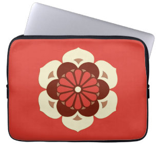 Lotus Flower Mandala, Mandarin Orange Laptop Sleeve