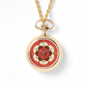 Lotus Flower Mandala, Mandarin Orange Watch