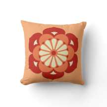 Lotus Flower Mandala, Pastel Orange and Mandarin