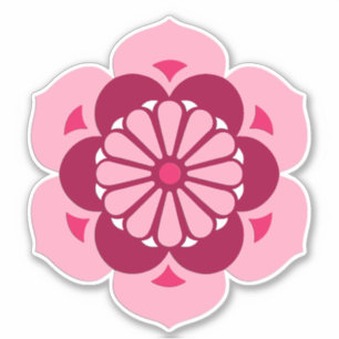 Lotus Flower Mandala, Pink, Fuchsia and Burgundy