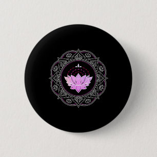 Lotus Flower Mandala Yoga Lotus Design Lotus Flowe 6 Cm Round Badge