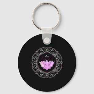 Lotus Flower Mandala Yoga Lotus Design Lotus Flowe Key Ring