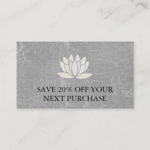 Lotus Flower / Marbled Grey   Discount Business Card