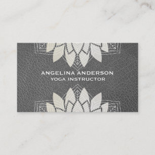 Lotus Flower Marbled   Yoga Teacher   Yoga Business Card
