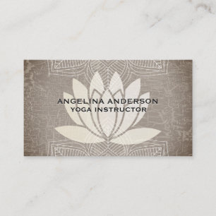 Lotus Flower Marbled Yoga Teacher Yoga Studio Business Card