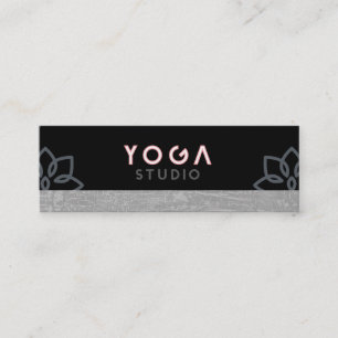Lotus Flower Marbled Yoga Teacher Yoga Studio Mini Business Card