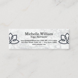 Lotus Flower Marbled   Yoga Teacher   Yoga Studio Mini Business Card