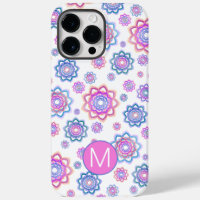 Lotus Flower Monogram Colourful Pink Pastel Green