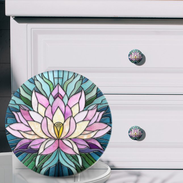 Lotus Flower Mosaic Art Ceramic Knob (Creator Uploaded)
