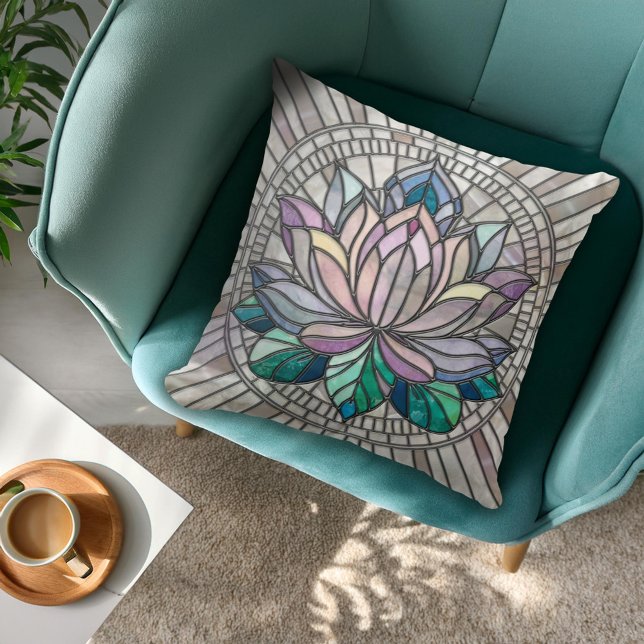 Lotus Flower Mosaic Art Cushion (Creator Uploaded)