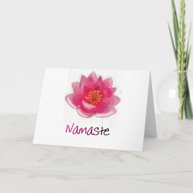 Lotus Flower "Namaste" Yoga Gifts Card (Front)