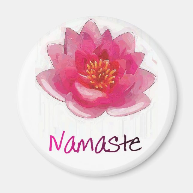Lotus Flower "Namaste" Yoga Gifts Magnet (Front)
