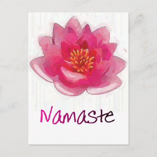 Lotus Flower "Namaste" Yoga Gifts Postcard (Front)
