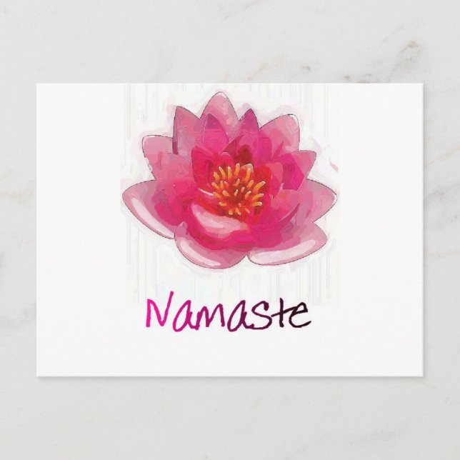 Lotus Flower "Namaste" Yoga Gifts Postcard (Front)