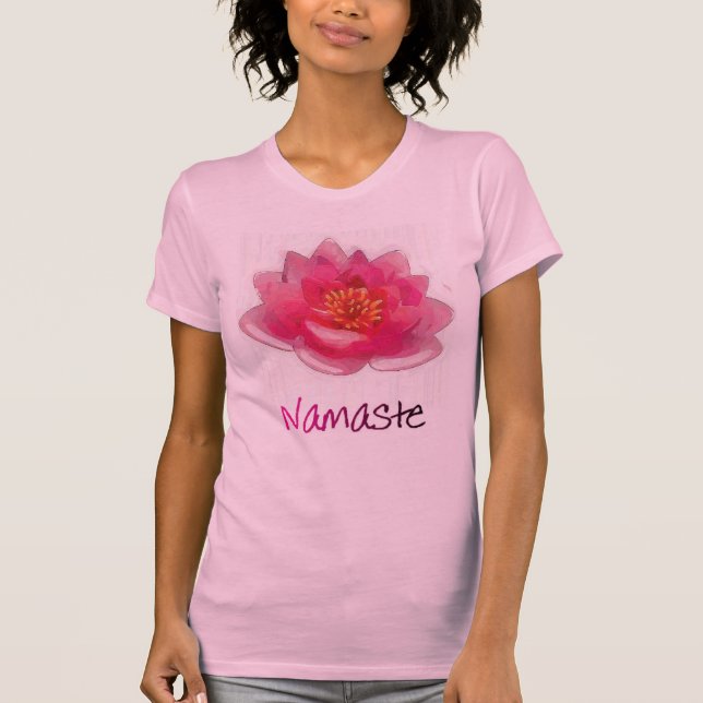 Lotus Flower "Namaste" Yoga Gifts T-Shirt (Front)