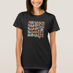 Lotus Flower Namaste Yoga Retro Meditation T-Shirt
