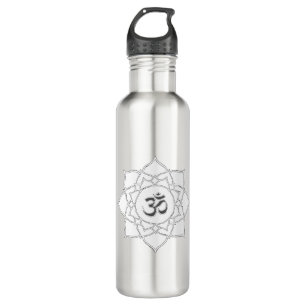 Lotus Flower Om Symbol Drawing 710 Ml Water Bottle