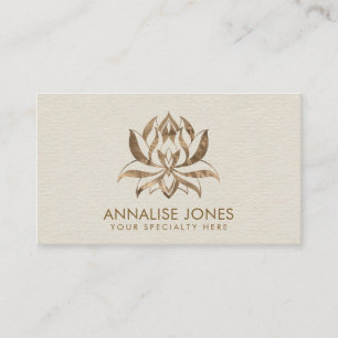 Lotus Flower - pastel gold on canvas Business Card