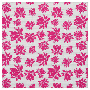 Lotus Flower Pattern in Pink Colour Fabric