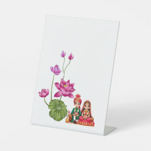 Lotus Flower  Pedestal Sign