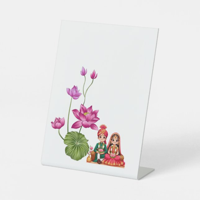 Lotus Flower  Pedestal Sign (Front)