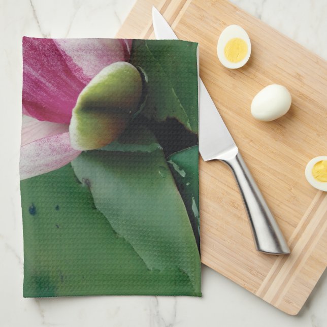 Lotus Flower Photo Tea Towel 40.6 cm x 61 cm (Quarter Fold)