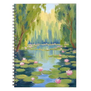 Lotus Flower Pond Green Watercolor Nature Notebook