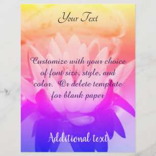 Lotus Flower Rainbow Colours     Custom Letterhead