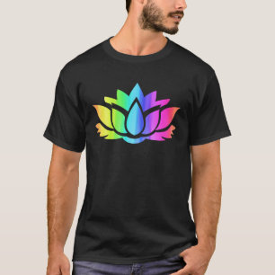 Lotus Flower Rainbow Yoga Namaste Meditation Women T-Shirt