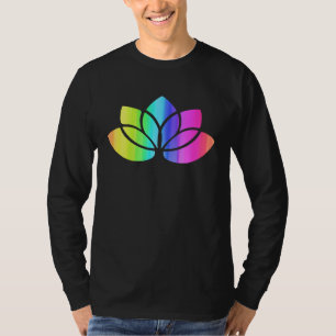 Lotus Flower Rainbow Yoga Namaste Meditation Women T-Shirt