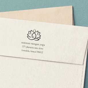Lotus Flower Return Address Self-inking Stamp