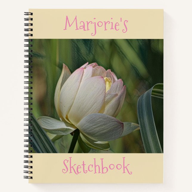 Lotus Flower Sketchbook Notebook (Front)