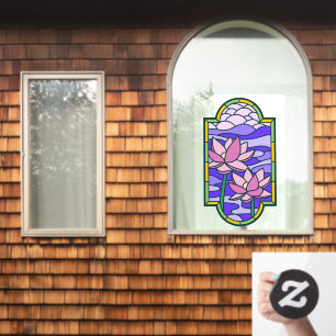 Lotus Flower Stained Glass Privacy 