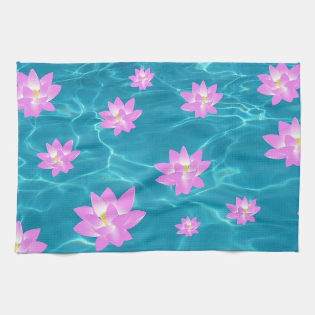 Lotus Flower Tea Towel (Horizontal)