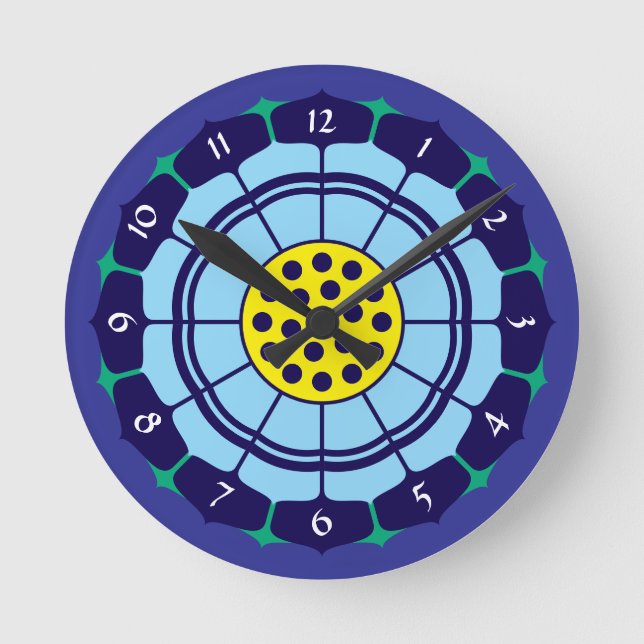 Lotus Flower Template Round Clock (Front)
