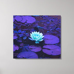 Lotus Flower Turquoise Purple Pond Zen Canvas Print