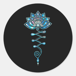 Lotus Flower Unalome Yoga Meditation Awareness Zen Classic Round Sticker