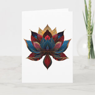 Lotus Flower Vintage Japanese Zen Buddhism Yoga _4 Card