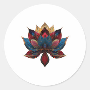 Lotus Flower Vintage Japanese Zen Buddhism Yoga _4 Classic Round Sticker