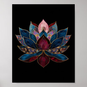 Lotus Flower Vintage Japanese Zen Buddhism Yoga Poster