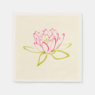 Lotus Flower / Water Lily Illustration Napkin