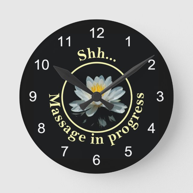 Lotus Flower / Water Lily Round Clock (Front)