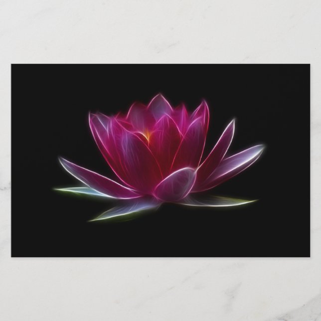 Lotus Flower Water Plant Stationery (Front)