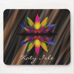 Lotus Flower Watercolor Ethnic Paint Customise Mouse Pad