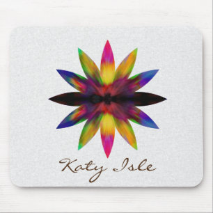 Lotus Flower Watercolor Ethnic Paint Customise Mouse Pad