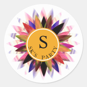 Lotus Flower Watercolor Logo Healing Yoga Classic Round Sticker
