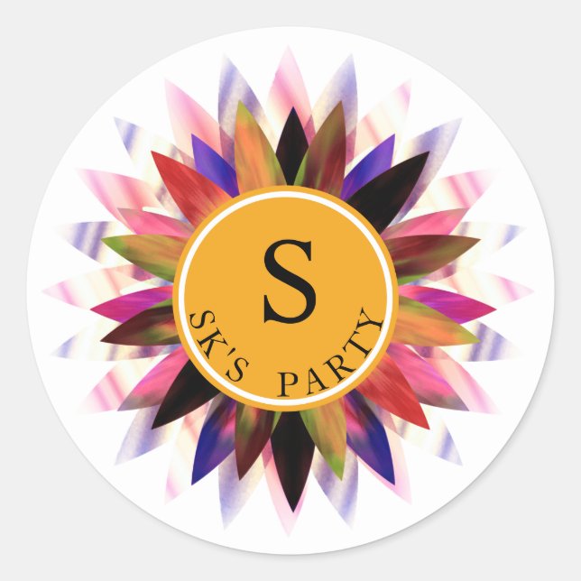 Lotus Flower Watercolor  Logo Healing Yoga Classic Round Sticker (Front)